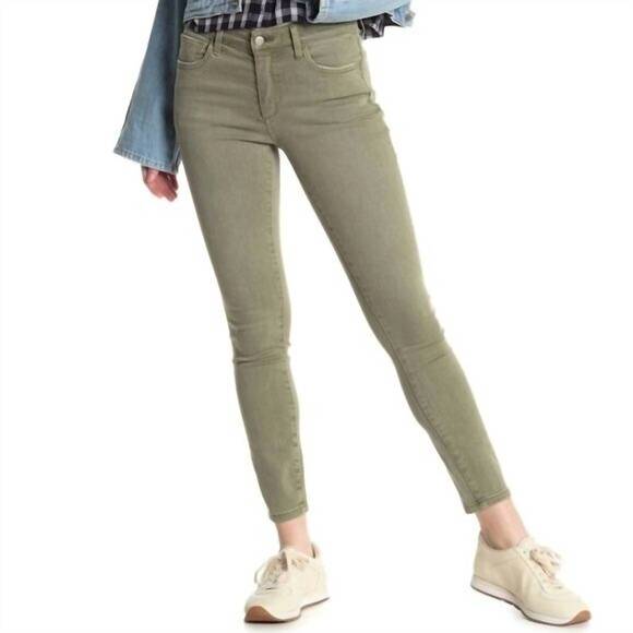 NEW JOE'S JEANS denim mid rise skinny jeans in green - Picture 2 of 4